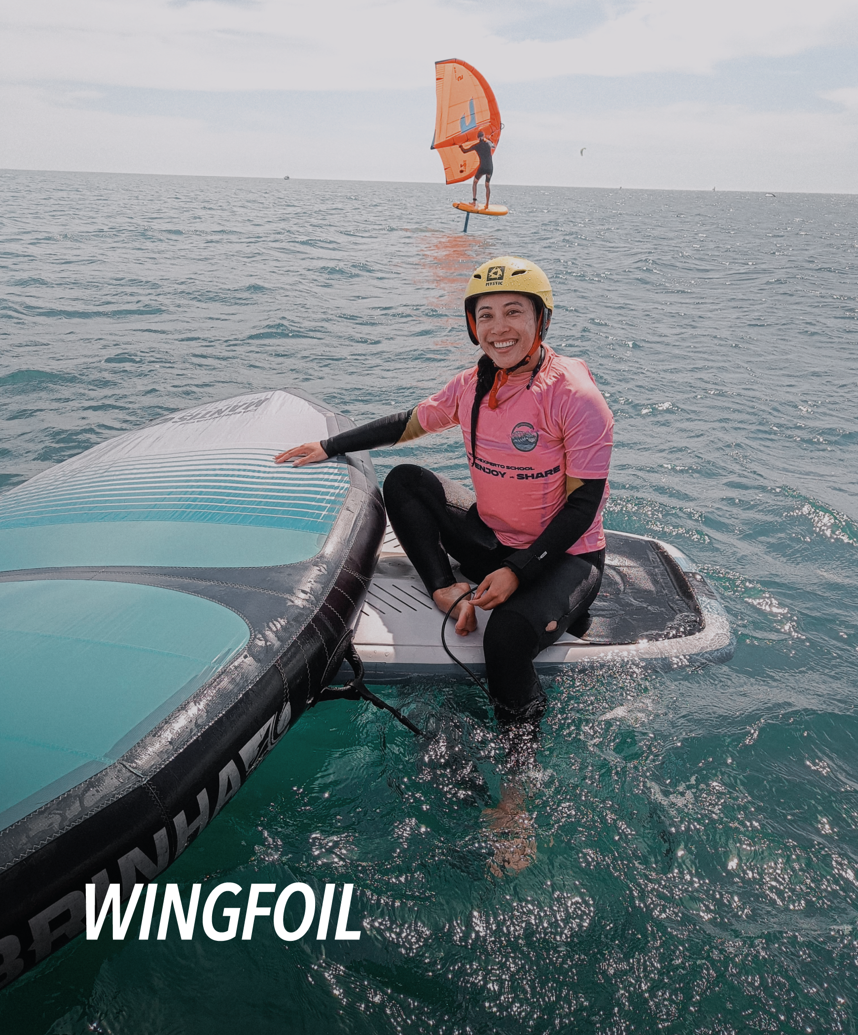 wingfoiling on the beach in viana do castelo portugal