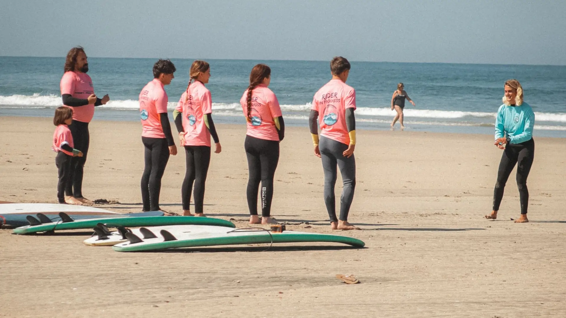 Professional surf lessons in Viana do Castelo at Praia do Cabedelo. Just 45 minutes from Porto Airport with ideal beginner conditions.